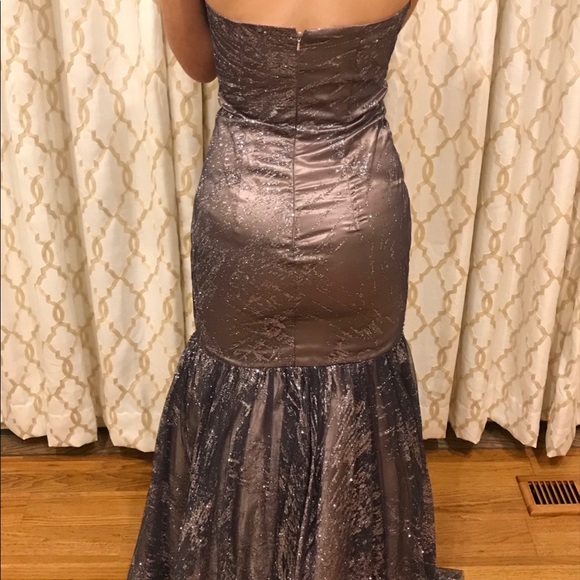 Never worn silver glitter prom dress - Picture 2 of 12